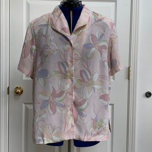 Alfred Dunner Button Down Blouse w/Pastel Colors